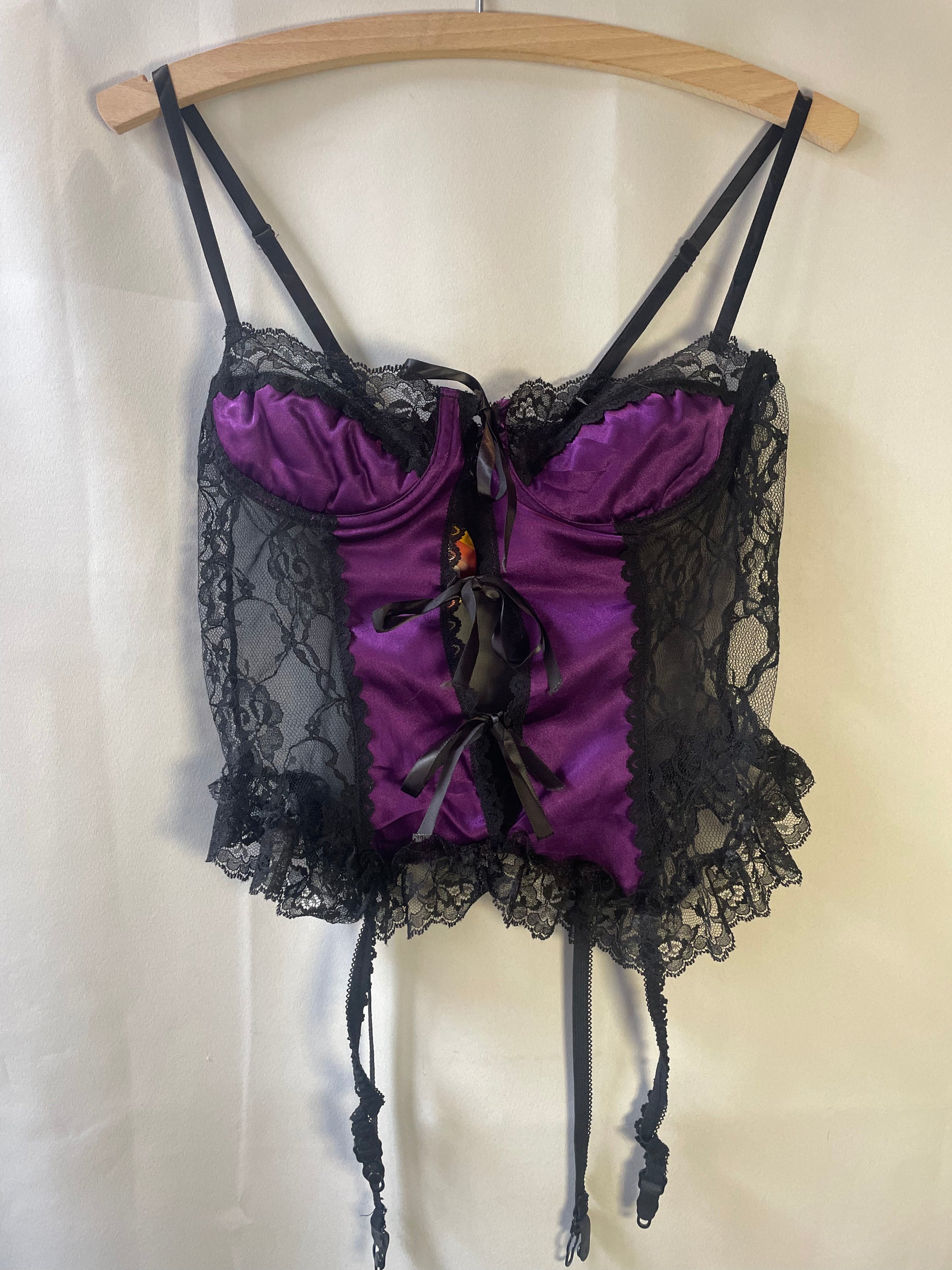 Haut dentelle mauve S