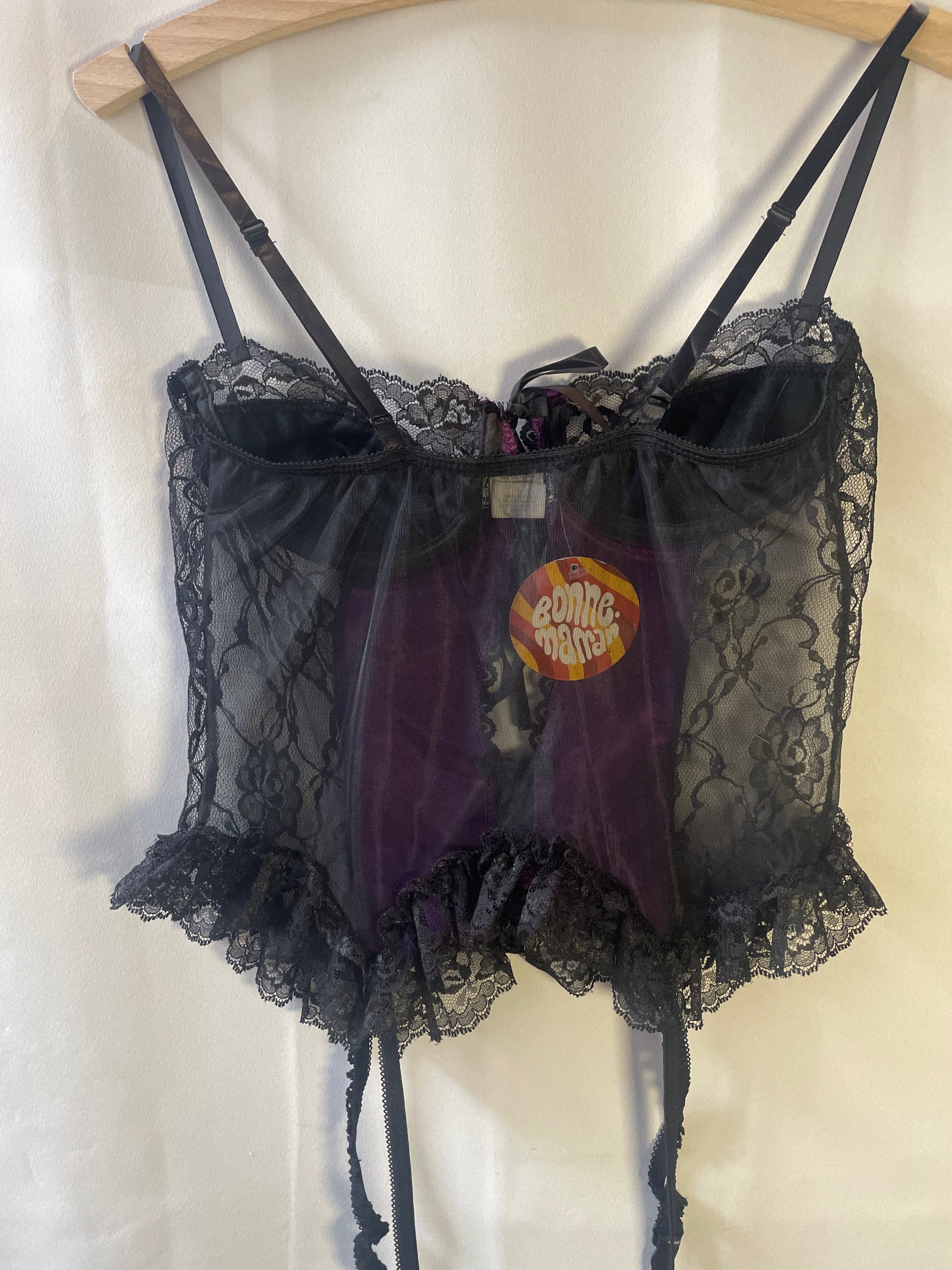Haut dentelle mauve S