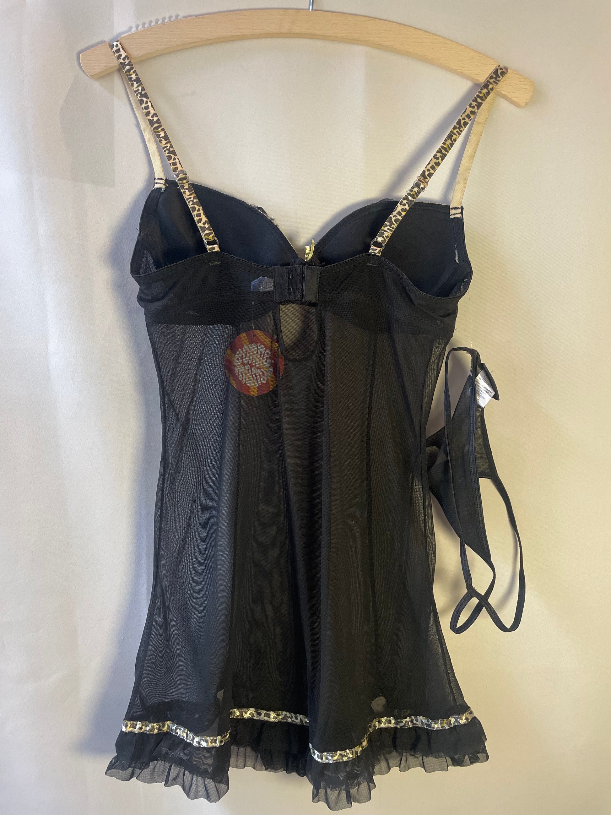 Nuisette léopard avec string M