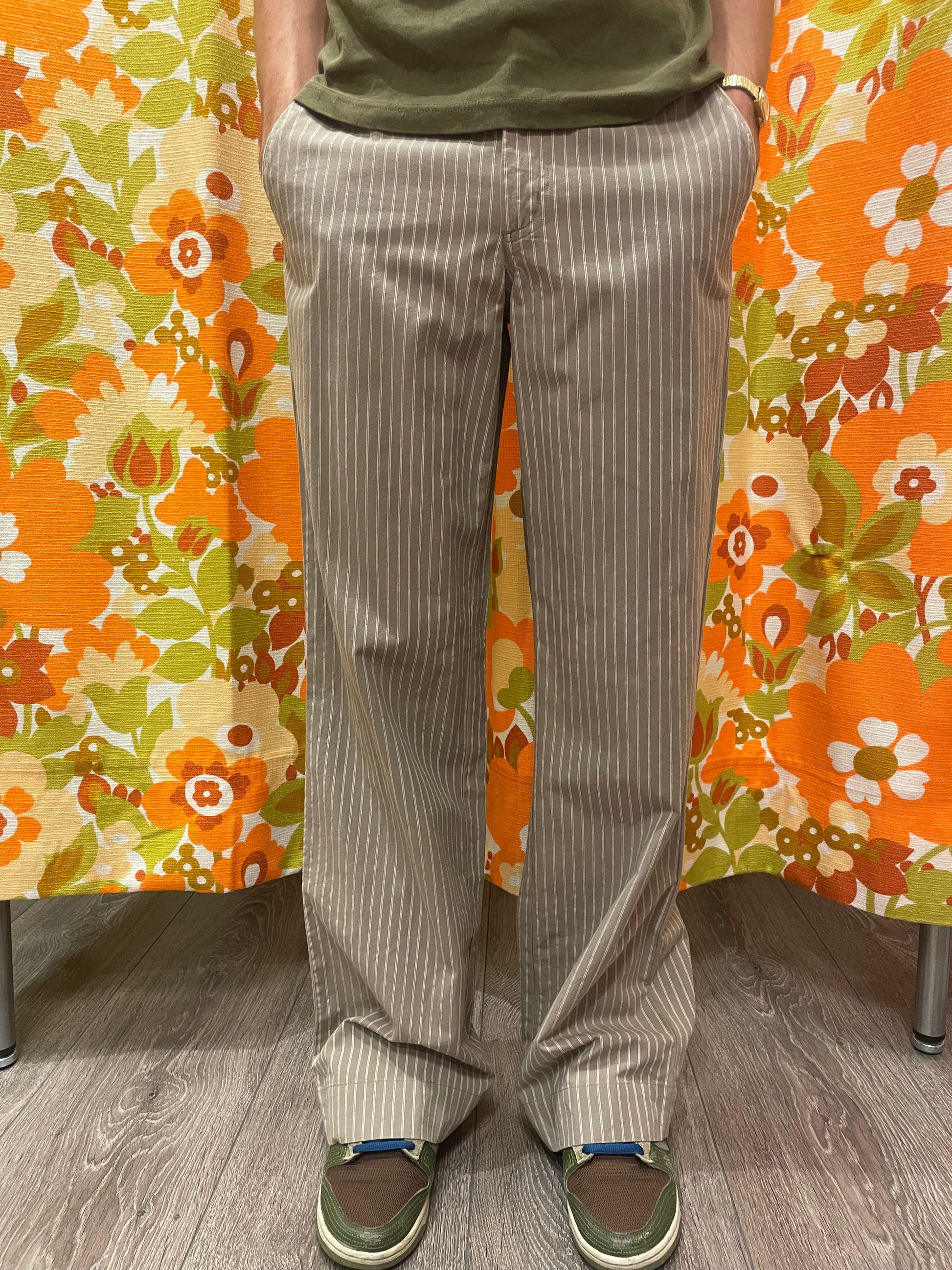 Pantalon évasé rayé S