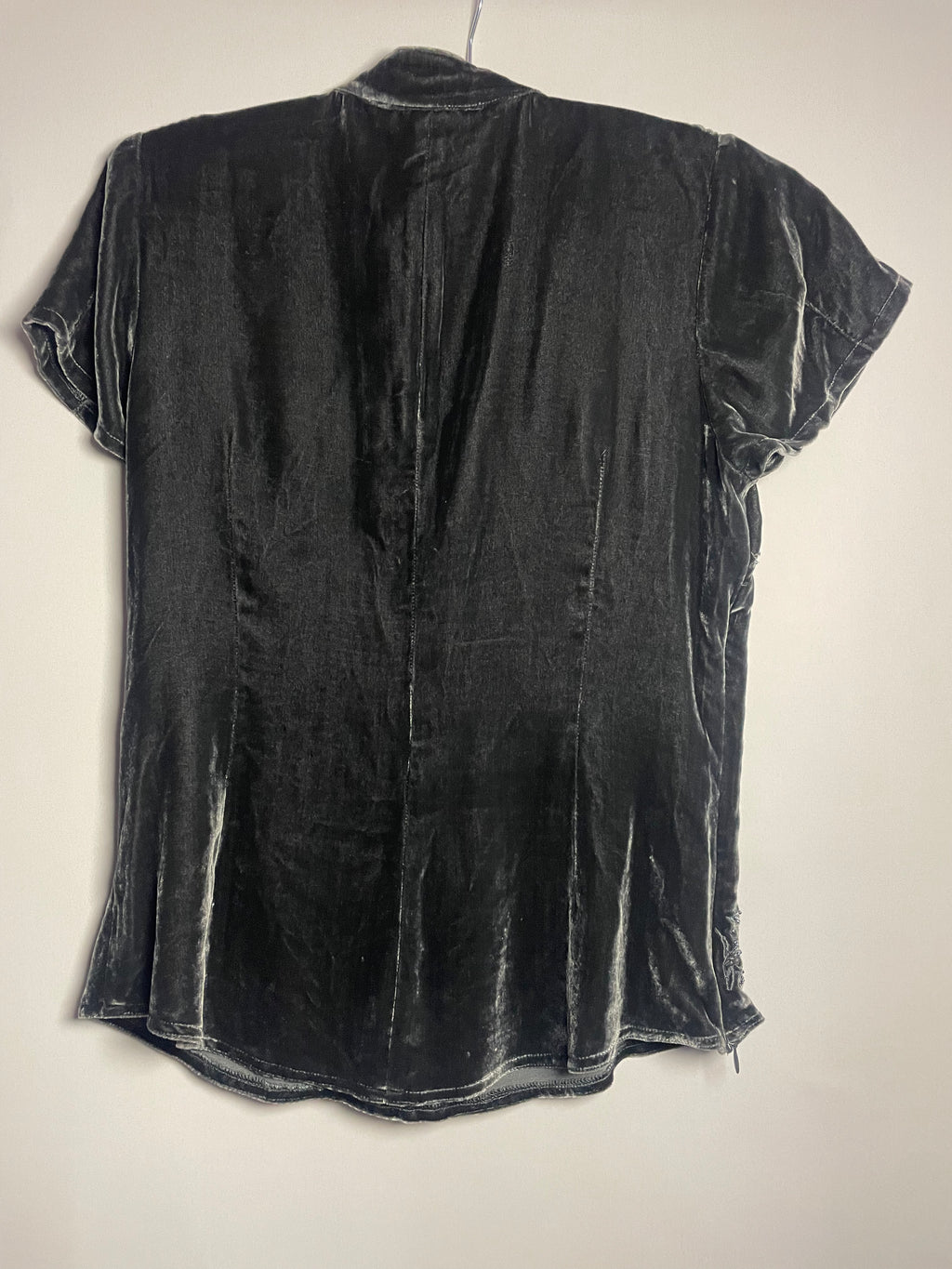 Top velours brodé S
