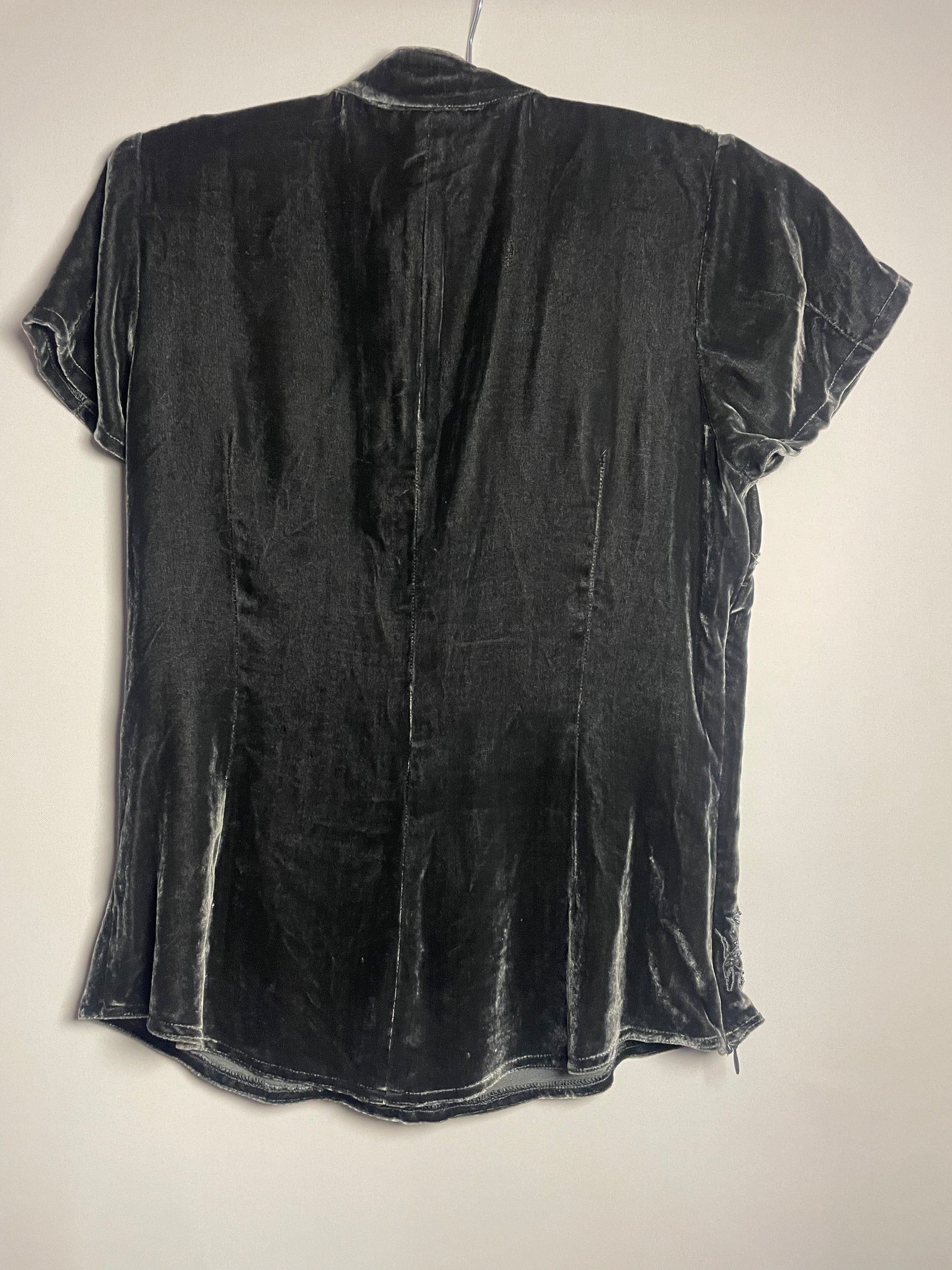 Top velours brodé S