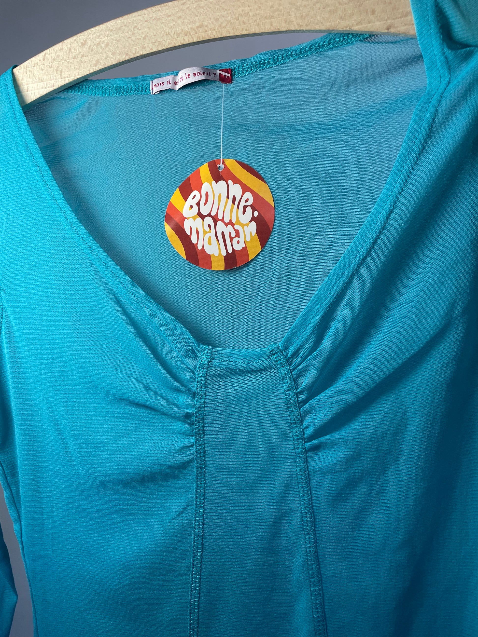 Top mesh turquoise S