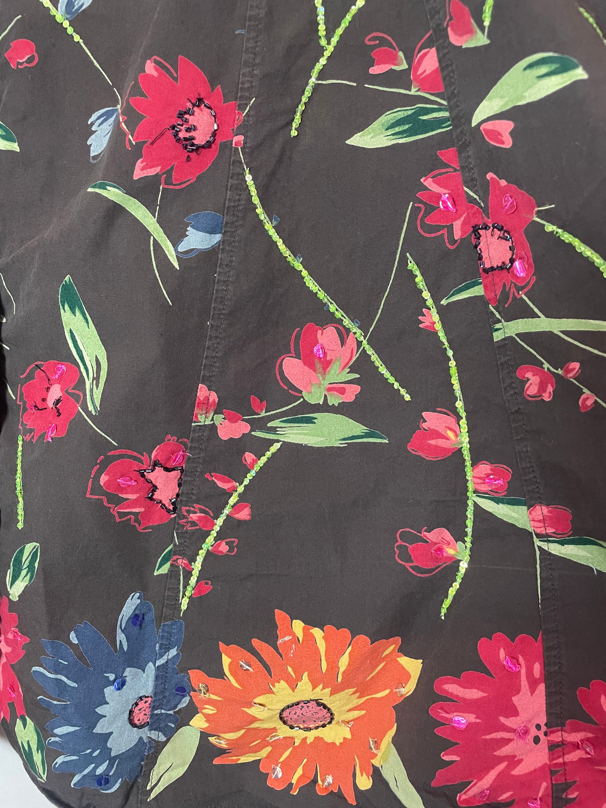 Jupe fleurs et sequins S