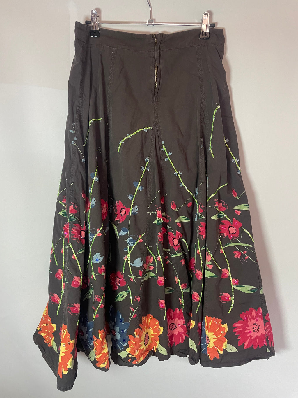 Jupe fleurs et sequins S