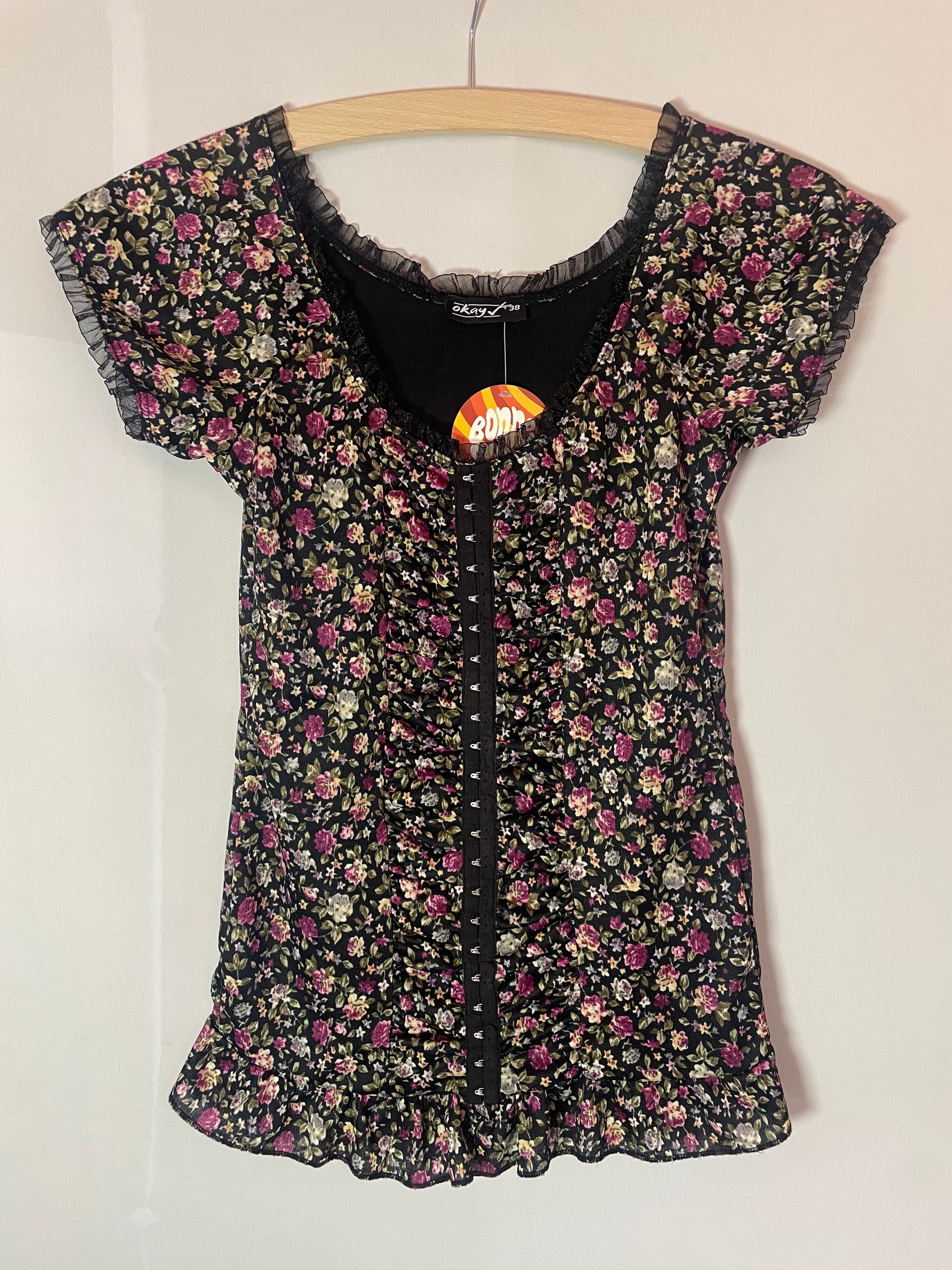 Top mesh fleurs M