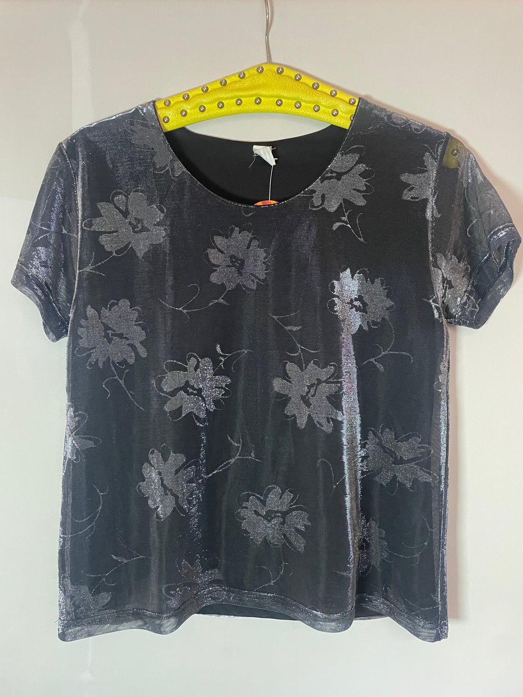 T-shirt brillant fleurs L