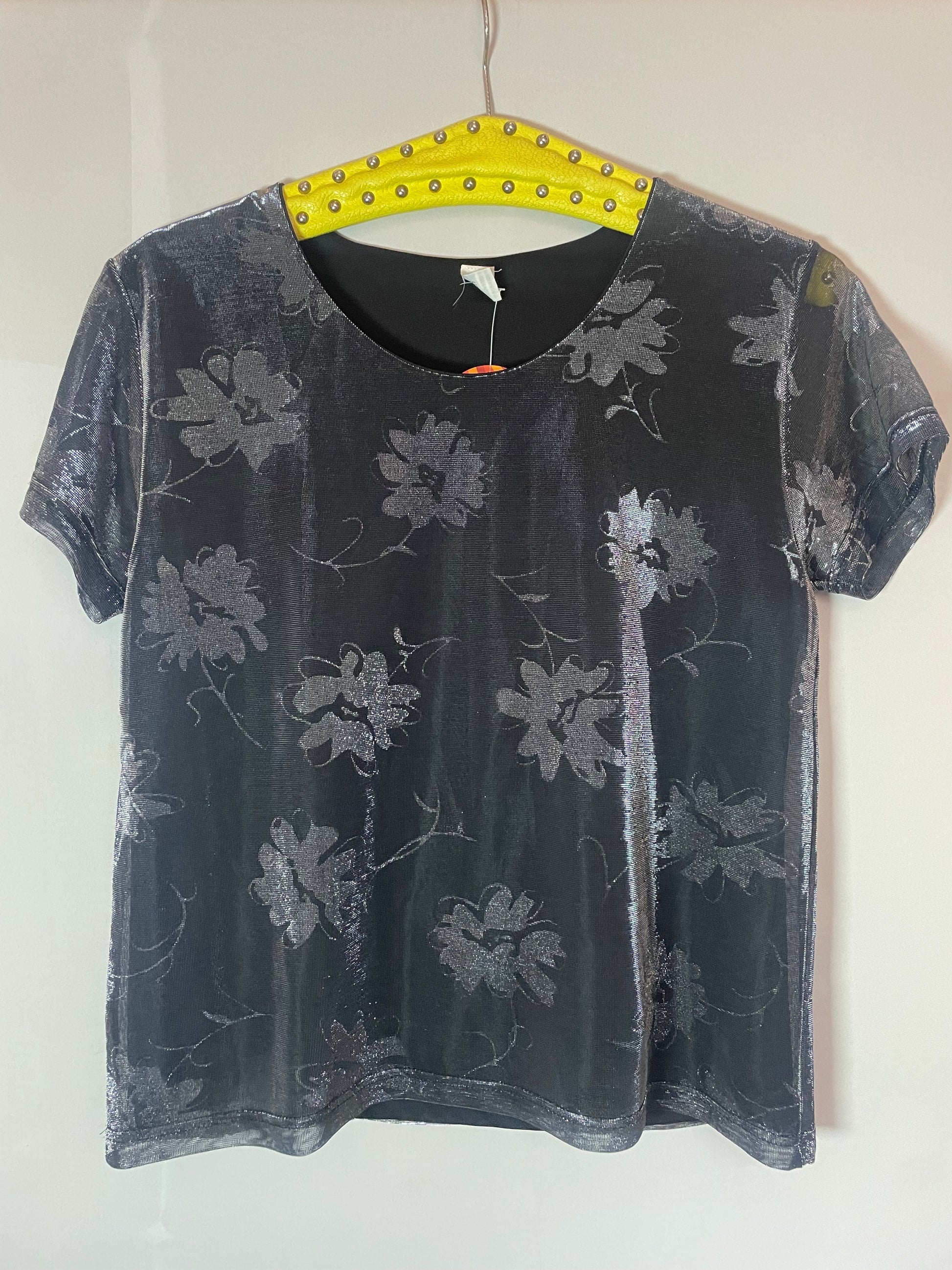 T-shirt brillant fleurs L