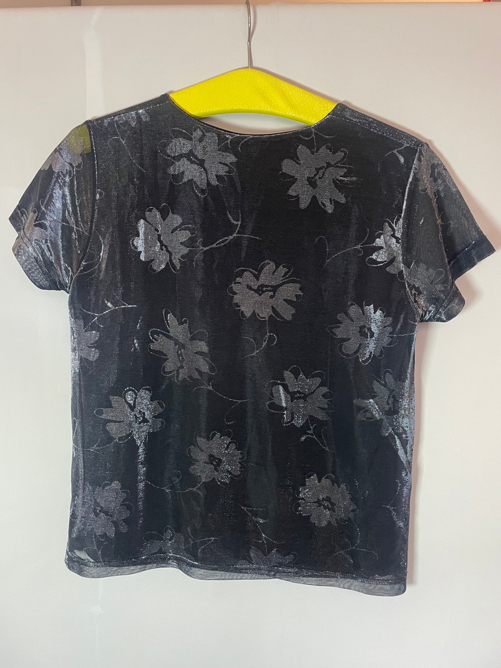 T-shirt brillant fleurs L